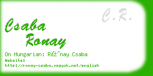 csaba ronay business card